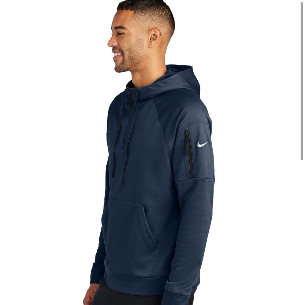 Nike Blue Sweatshirt with Hood and Ribbed Cuffs